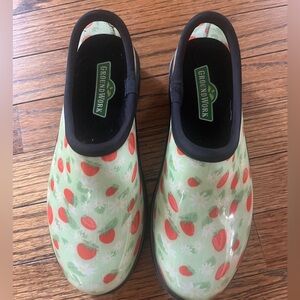 Garden Shoes Women's Sz 8 Ground Work Green Strawberry Clogs easy cleaning